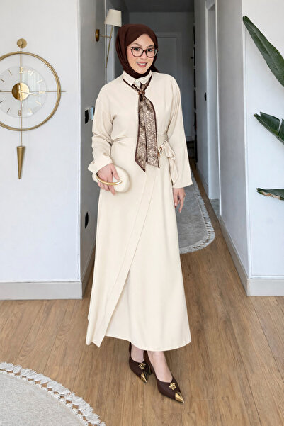 Tesettür Diyarı Glowe Tansel Kumaş Broşlu Anvelop Etek-Gömlek Tesettür Takım-...