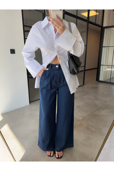 BB Bensu Buyruk Striped Pencil Jeans