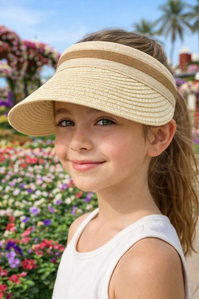 BALIENTE قبعة كريم ويزيور للبنات من عمر 10-18 سنة