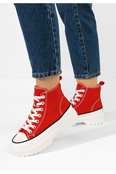 B T Shoes Γυναικεία sneakers αστραγάλο Fiorela κοκκινο