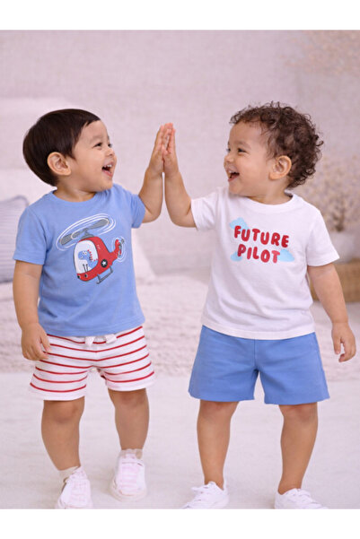 Victor and Jane Infant Boys’ Multipack (4 Pack) – Graphic T-Shirts & Shorts Set