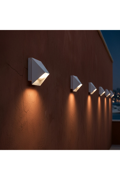 ottolamp Modern Geometric Wall Sconce – Aluminum Body – Black / White / Aluminum