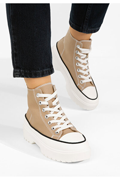 B T Shoes Tenisi inalti dama Fiorela kaki