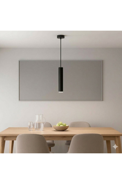 RFAN Pendul, Model H608D-300, 1 x GU10, Înălțime reglabilă, Negru