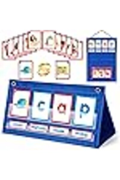 Arabest لوحة دمج كلمات CVC، مخطط جيب صوتي مع بطاقات أبجدية تعليمية، لعبة تعليمية