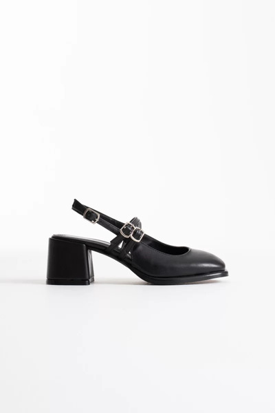 Belinora Black Skin Women's Heeled Shoes Tr02Ms03C