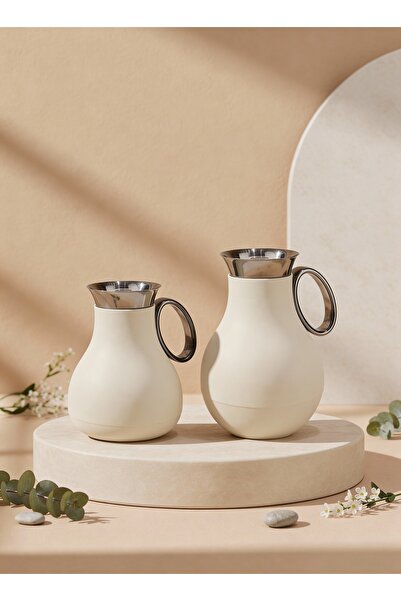 RAZ طقم ترمس قهوة وشاي عربي – ترمس فاخر ناعم الملمس بحافة من الفولاذ المقاوم ...