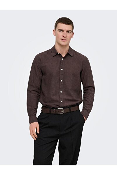 Only & Sons Men's Onscaiden Life Ls Solid Linen Blend Noos Os22012321-4842918