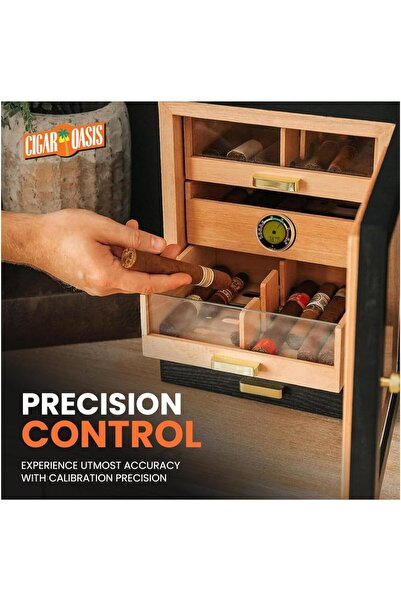 Cigar Oasis Oasis Digital/Analog Look Hygrometer and Humidity Sensor