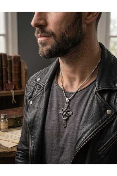 Corvus kolye&bileklik Dragon Pendant Necklace Retro Punk Gotik Vintage Haç Ta...