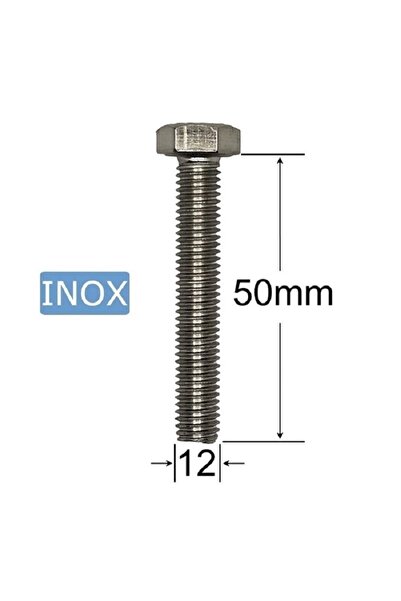 inox Surub M12x50mm Cap Hexagonal - 25buc/cutie