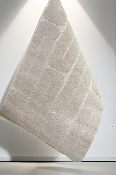 turgut Elips Serisi Krem İskandinav Tarzı Modern Salon Halısı Geometrik Desen...