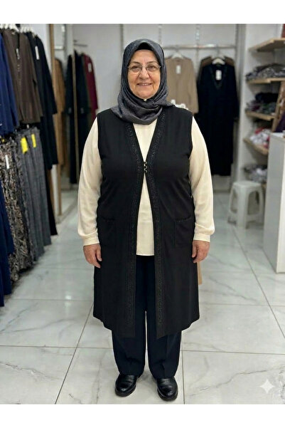 SENFONİ Büyük Beden Yazlık Uzun Penye Yelek