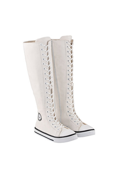 Cotto Shoes Cizme albe lungi in pentru femei