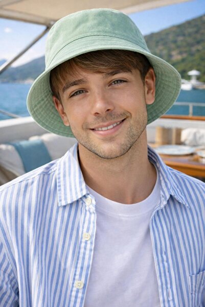 BALIENTE Мъжка памучна шапка тип „букет“ в цвят мента