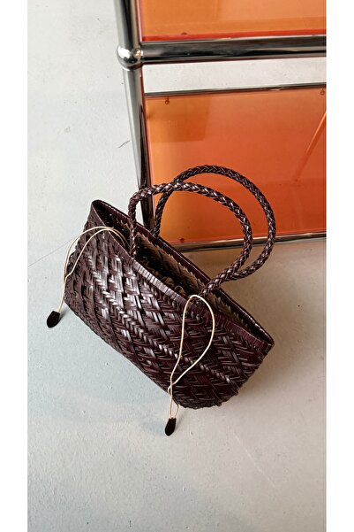 Eataly Shoes Raphael Chocolate Brown Knitted Women's Clutch Bag