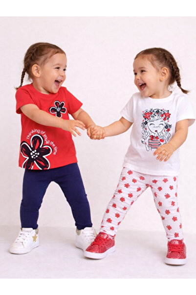 Victor and Jane Girls’ Multipack (2 Pack) – Graphic T-Shirts & Leggings Set (...