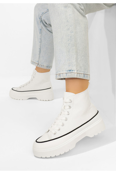 B T Shoes Γυναικεία sneakers αστραγάλο Fiorela λευκά