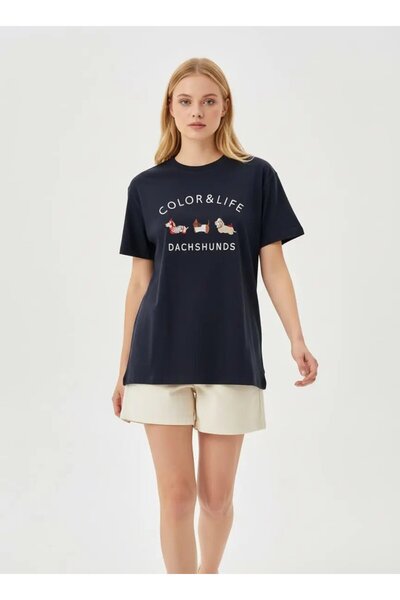 Park Karon Bluză de damă guler rotund cu detalii brodate casual bumbac moale ...