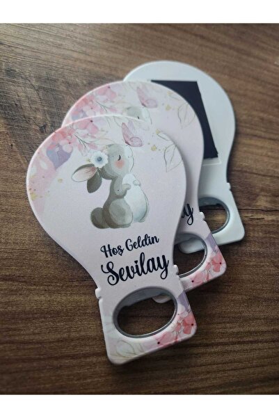 LecaTTe Tavşan Tema Balon Açacak Magnet Yeni Doğan Bebek Mevlidi Doğum Günü H...