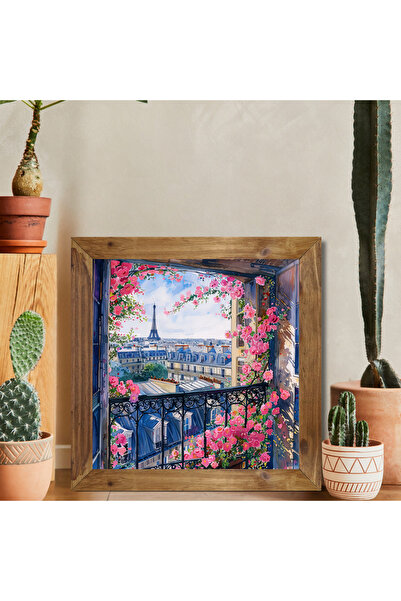 Tuba Decor Tablou pătrat cu ramă din lemn Paris