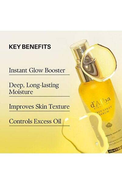 D'alba Piedmont Italian White Truffle First Spray Serum, Vegan Skin Care, Light-weight Face Moisturizer (3.38 fl oz.)