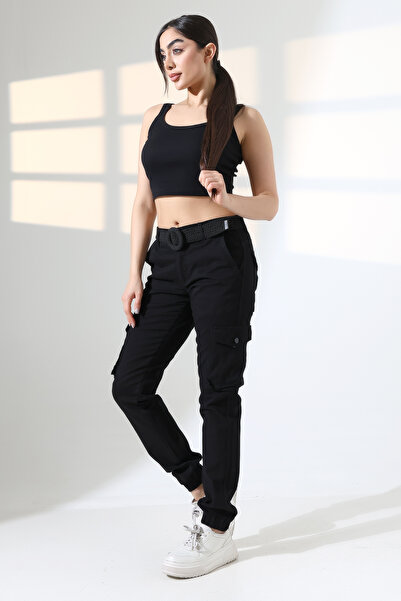 sports here Λινό Cargo Εποχιακό Παντελόνι με Ελαστική Τσέπη