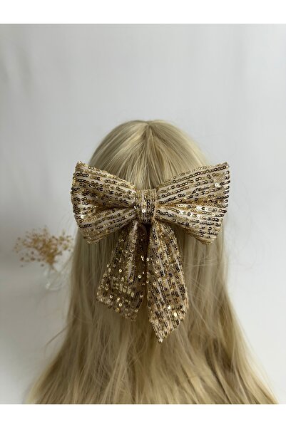 MegssStore Gold Sequin Bow Automatic Buckle