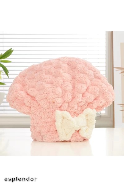 esplendor Microfiber Knitted Hair Drying Cap Towel