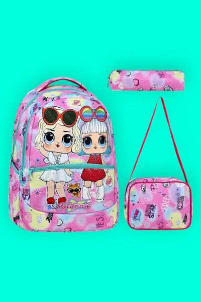 Tezzgelsin Set de 3 geanți de școală cu model pentru fete și fete, cu nutriți...