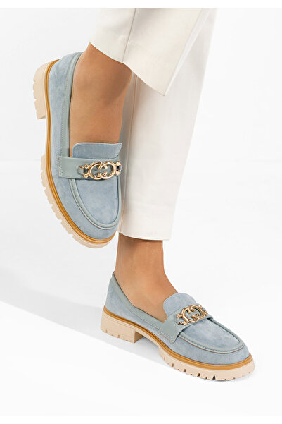 B T Shoes Γυναικεία μοκασίνια Lenisia μπλε