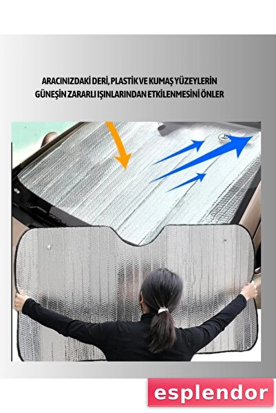 esplendor مظلة سيارة واقية من الأشعة فوق البنفسجية مع سطح عاكس معدني - لركوب ...