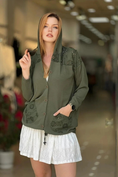 aytemas Hooded Scallop Detailed Jacket