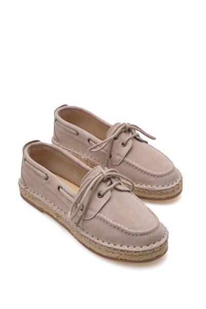 Marvela Kadın Hakiki Deri Süet Bağcıklı Espadril