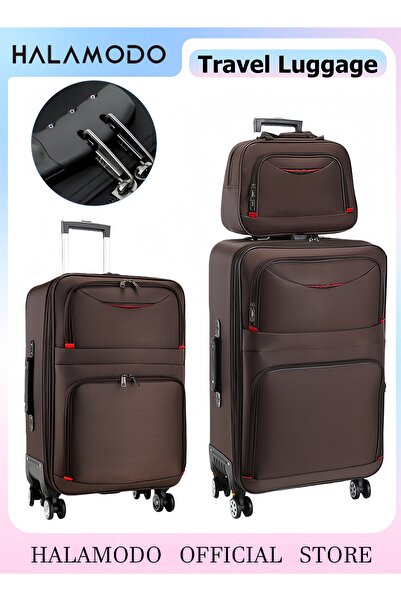 HALAMODO طقم حقائب سفر مكون من 3 قطع (14 بوصة + 20 بوصة + 24 بوصة) - قابل للت...