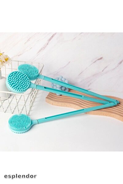 esplendor فرشاة حمام بمقبض طويل من السيليكون مزدوجة الجوانب CM-331