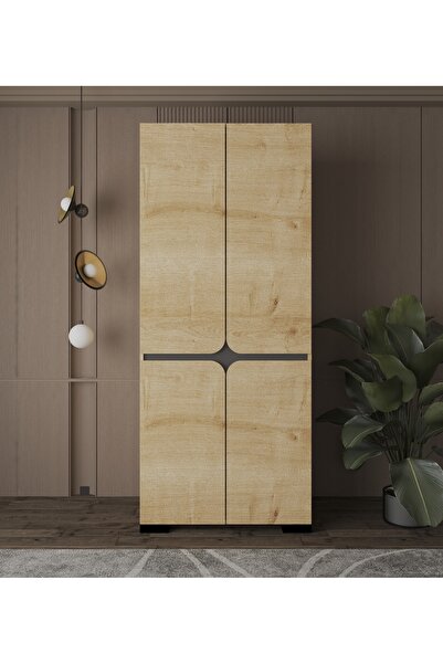VM VERTEX MOBİLYA FLORANSA YILDIZ SAFİR MEŞE 4 KAPILI ÇİFT ASKILIKLI GARDROP