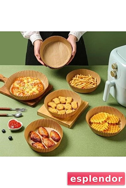 esplendor 100 قطعة من ورق الخبز للمقلاة الهوائية، ورق زيت للاستعمال مرة واحدة...