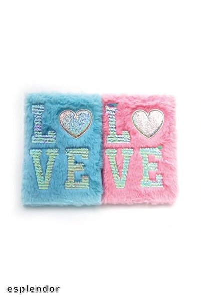 esplendor دفتر تذكاري من القطيفة بتصميم LOVE