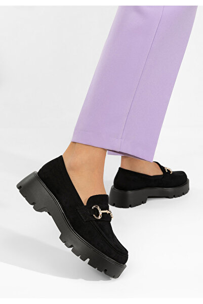 B T Shoes Mocasini cu talpa groasa Belvina negri