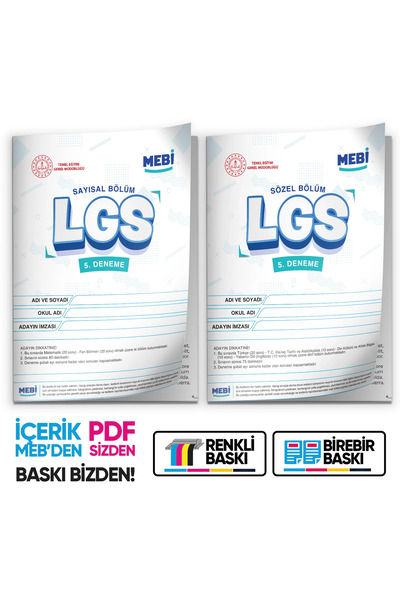Karakutu Yayınları 2026 LGS 8.Sınıf MEB ONLİNE Türkiye Geneli 5. Deneme (Sayı...