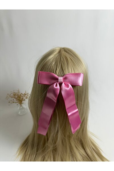 MegssStore Candy Pink Satin Ribbon Bow Automatic Buckle