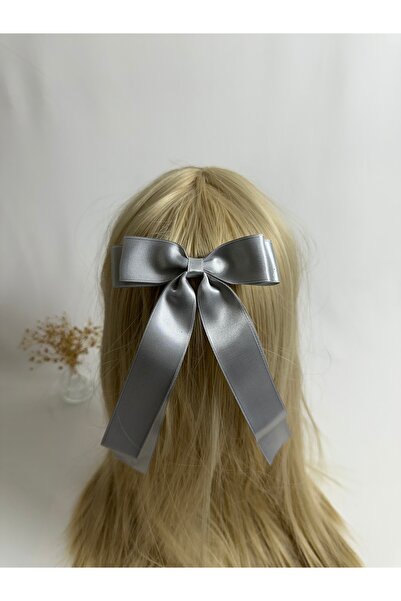 MegssStore Gray Satin Ribbon Bow Automatic Buckle