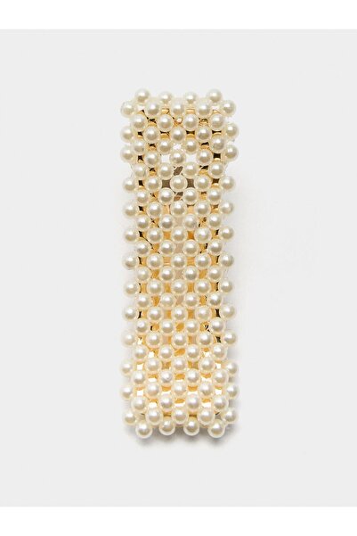 PARFOIS Kadın İnci Süslemeli Dikdörtgen Saç Tokası