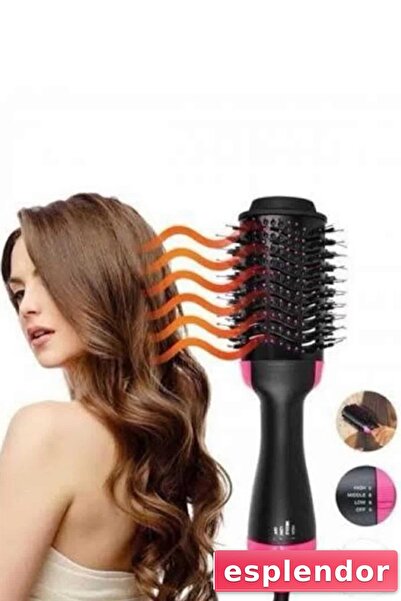 esplendor Hair Dryer Hair Straightener Blow Comb Heat Adjustable Tight Toothed
