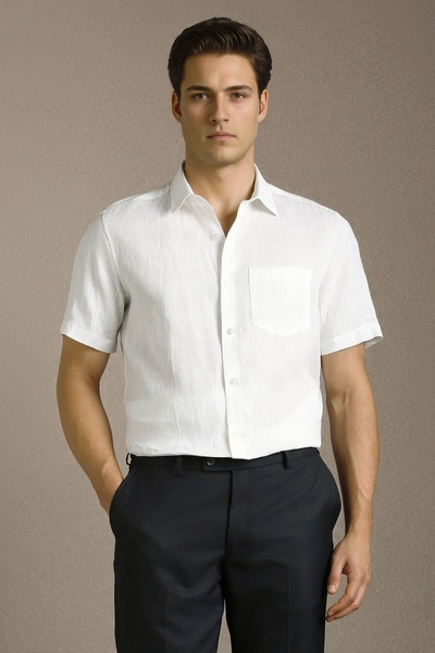 LOUIS PHILIPPE Men Classic Fit Short Sleeve Shirt