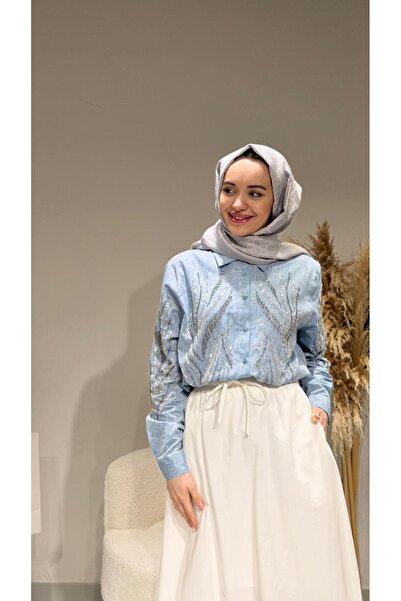 RECEP AYDIN Cămașă O supradimensionat cu broderie de mărgele A.CAfea