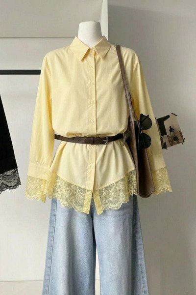 QBZ Poplin D Lace İ Shirt