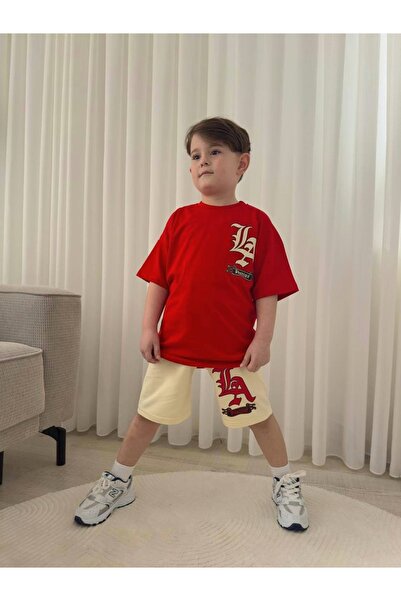 NURTOPU Set băieți, top și pantaloni scurți, vară, mânecă scurtă, 2 piese, bu...