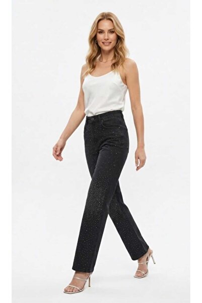 blue da KADIN TAŞLI PANTOLON LİKRALI YÜKSEK BEL